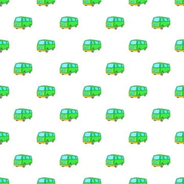 Minibus pattern, cartoon style Stock Illustration