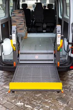 Minibus for physically disabled people Stock Photos