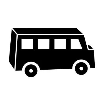 Minibus van solid vector icon. vector illustration of a minibus or passenge.. Stock Illustration