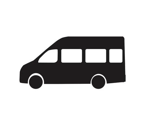Minibus on a white background. Symbol. Vector. Illustrazione stock