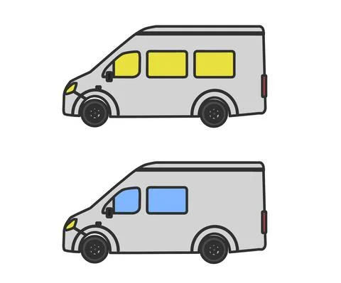 Minibus on a white background. Symbol. Vector. Stock Illustration