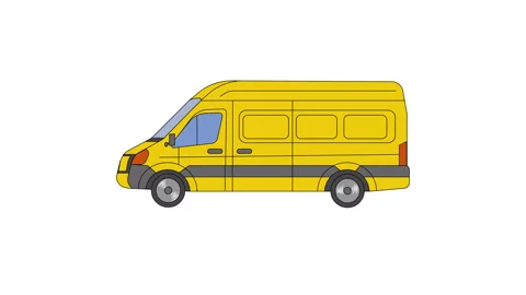 Minibus yellow Stock Footage 299647832