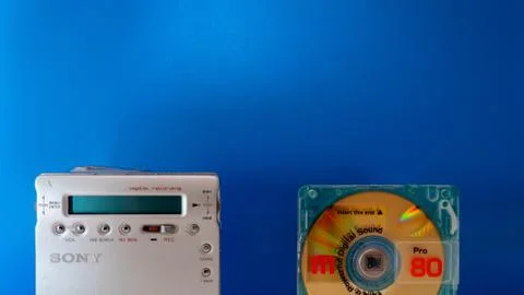 Minidisc front and disc Foto stock