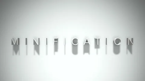 Minification 3D title animation white text on a white background Vídeo Stock 299758505