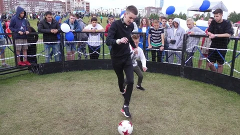 Minifootball on a small area 스톡 동영상 80181501