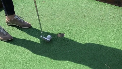 Minigolf game playing Stock Footage 69861734