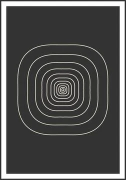 Minimal 20s geometric design poster, vector template with primitive shapes Stock Illustration