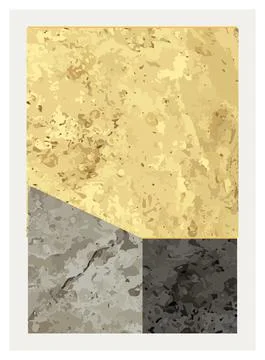 Minimal 20s geometric design poster, vector template with primitive shapes Stock Illustration