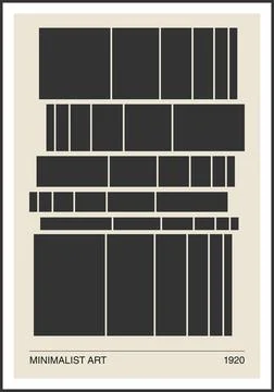 Minimal 20s geometric design poster, vector template with primitive shapes Stock Illustration