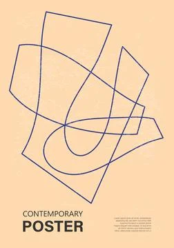 Minimal 20s geometric design poster, vector template with primitive shapes Illustrazione stock