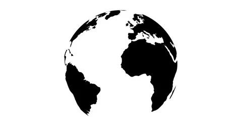 Minimal 2D Globe Invert Seamless Loop 8K Video stock 105277580