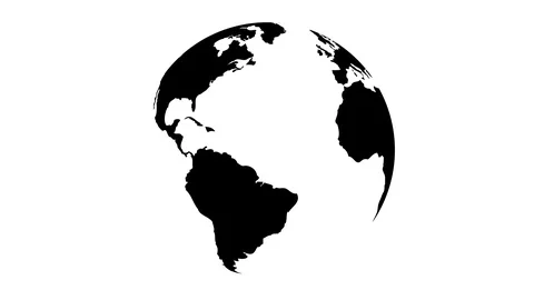 Minimal 2D Globe Loop On White Background 8K Stock Footage 105277592