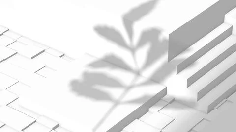 Minimal 3D Abstract White Background Architectural structure Stock Illustration
