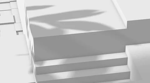 Minimal 3D Abstract White Background Architectural structure Stock Illustration