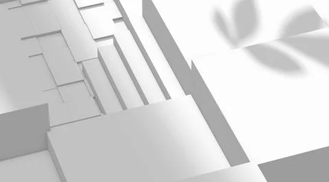 Minimal 3D Abstract White Background Architectural structure Stock Illustration