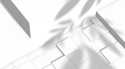 Minimal 3D Abstract White Background Architectural structure Stock Illustration