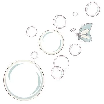 Minimal 3D Glass Bubbles Abstract Vector Illustration Stock Illustration