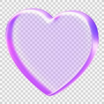 Minimal 3D glass style solid heart shape in purple and blue gradient. Suita.. Stock Illustration