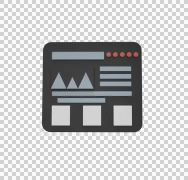 Minimal 3d Illustration Browser window concept. Landing page, website User in Illustrazione stock