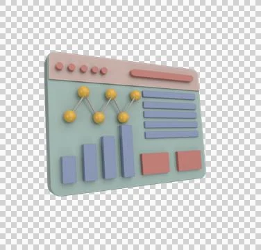 Minimal 3d Illustration Data analysis, financial report chart, and Web page w Stock Illustration