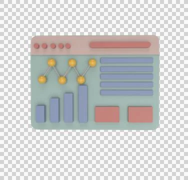 Minimal 3d Illustration Data analysis, financial report chart, and Web page w Illustrazione stock