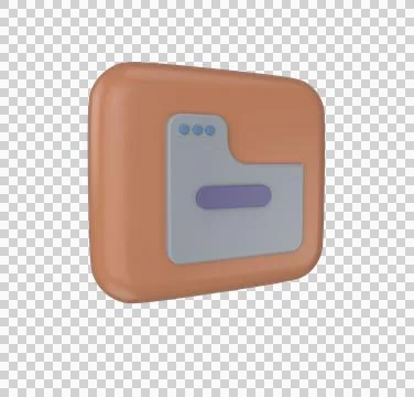 Minimal 3d Illustration folder icon. document, file, document, file, archive  Illustrazione stock