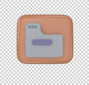 Minimal 3d Illustration folder icon. document, file, document, file, archive  Illustrazione stock