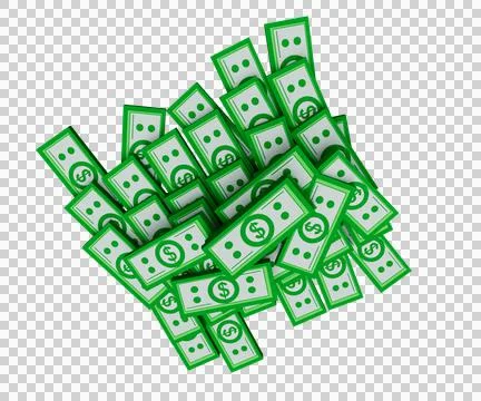 Minimal 3d illustration of green stack of money Illustrazione stock