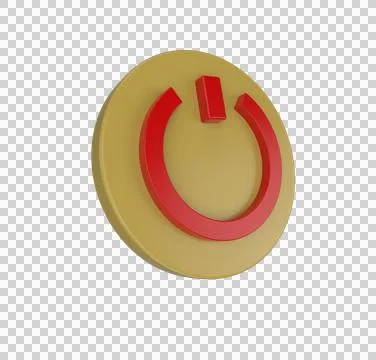 Minimal 3d Illustration power button icon. 3d Rendering of push-button. Ilustración de archivo
