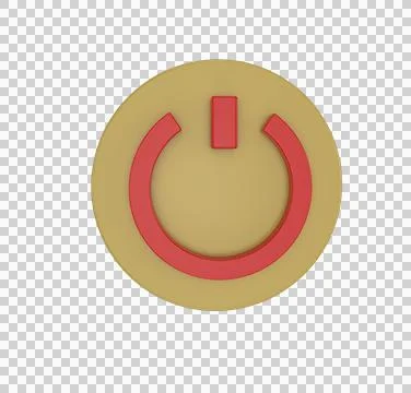 Minimal 3d Illustration power button icon. 3d Rendering of push-button. Ilustración de archivo