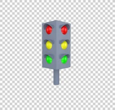 Minimal 3d Illustration Traffic light, Traffic signal with Red, Yellow, and G Illustration