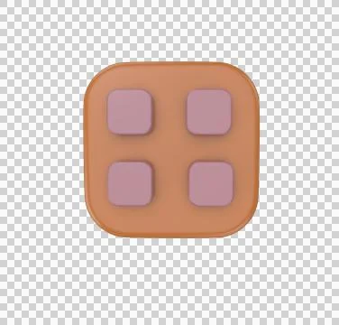 Minimal 3d Illustration user interface menu button 3d render. Stock Illustration