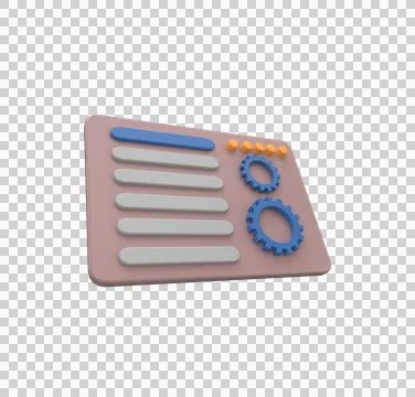 Minimal 3d Illustration Web maintenance concept. Landing page, gear, SEO Opti Stock Illustration
