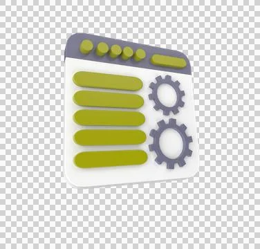 Minimal 3d Illustration Web maintenance concept. Landing page, gear, SEO Opti Illustrazione stock