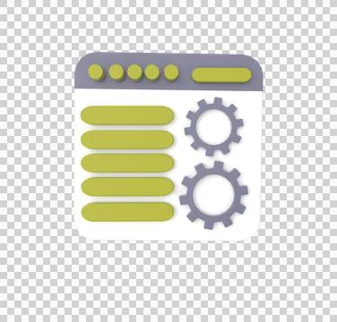 Minimal 3d Illustration Web maintenance concept. Landing page, gear, SEO Opti Stock Illustration