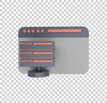Minimal 3d Illustration Web UI-UX design, web development concept. Web design Stock Illustration