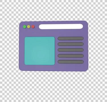 Minimal 3d Illustration Web UI-UX design, web page concept. Web design, computer Illustrazione stock