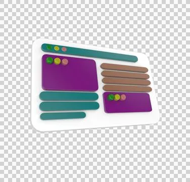 Minimal 3d Illustration Web UI or UX design, web page concept. Web design, co 스톡 일러스트