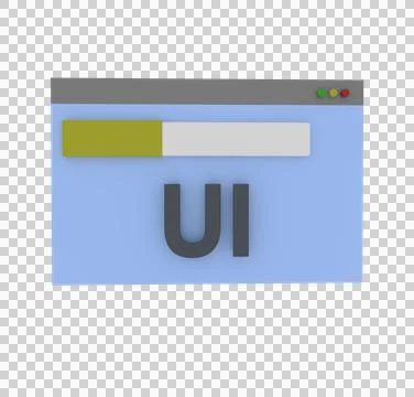 Minimal 3d Illustration Web UI or UX design, web page concept. Web design, co Illustrazione stock