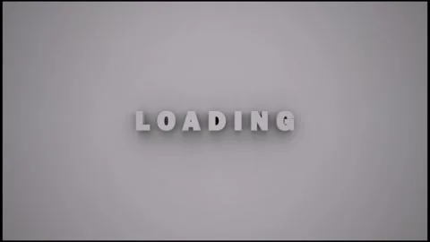 Minimal 3D Loading Text Sequential Animation 4K Seamless Loop Video stock 333815263