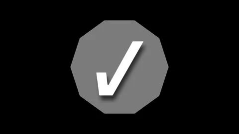 Minimal 3D Octagon Check Mark Animation Stock Footage 307960313