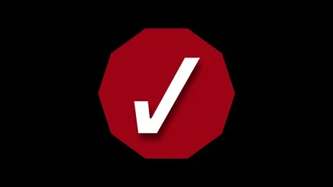 Minimal 3D Octagon Check Mark Animation Stock Footage 307960316