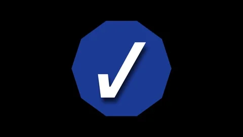 Minimal 3D Octagon Check Mark Animation Stock Footage 307960318