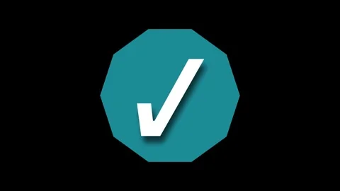 Minimal 3D Octagon Check Mark Animation Stock Footage 307960323