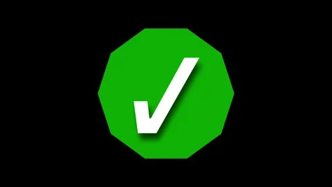 Minimal 3D Octagon Check Mark Animation Stock Footage 307960326