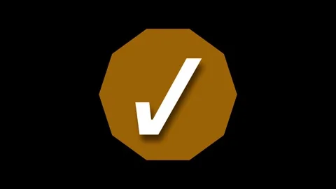 Minimal 3D Octagon Check Mark Animation Stock Footage 307960331