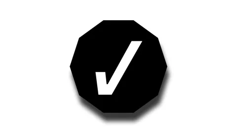 Minimal 3D Octagon Check Mark Animation Stock Footage 307960339