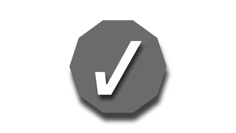 Minimal 3D Octagon Check Mark Animation Stock Footage 307960346