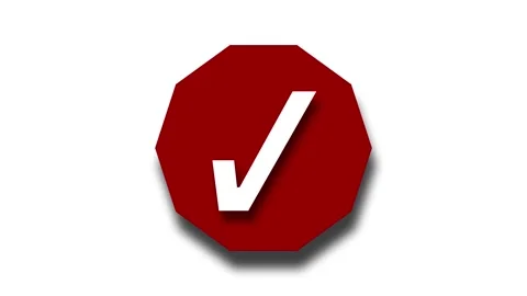 Minimal 3D Octagon Check Mark Animation Stock Footage 307960357