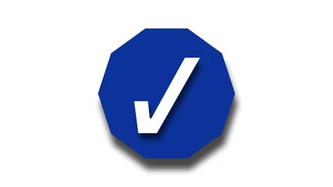 Minimal 3D Octagon Check Mark Animation Stock Footage 307960365